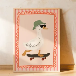 Pôster de Animais Divertidos para Quarto Infantil - Decoração Moderna