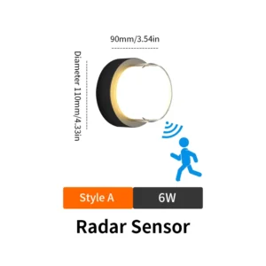 Lâmpada de Parede LED com Sensor de Movimento - 6W/12W