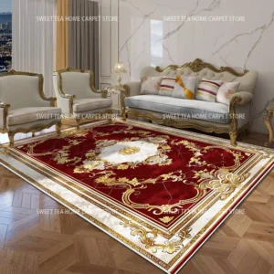 Tapete Vermelho Luxuoso Antiderrapante para Sala e Quarto - Vermelho Pastel, personalizado entre em contato