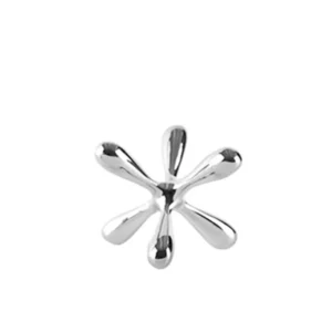 Escultura Geométrica de Resina para Decoração de Ambientes Modernos - Prata P-11cm