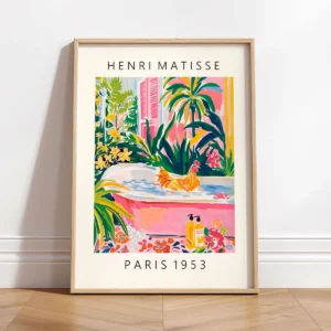 Pôster Gato Preto para Banheiro - Decoração Engraçada e Tropical