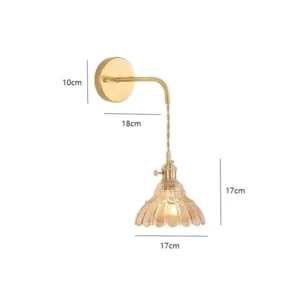 Arandela Floral Moderna em Vidro para Quarto e Estudo - Modelo D Âmbar