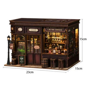 Casa de Bonecas de Madeira DIY - Kit de Montagem em Miniatura - AW03-001 sem capa