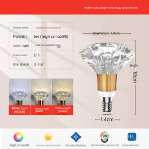 Lustre de Acrílico LED E27 E14 - Luz Quente e Fria para Sala