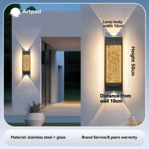 Luz de Parede Externa Nórdica à Prova d'Água com LED - Branco Frio 6000k