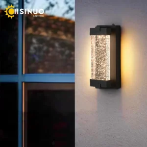 Arandela de Parede Externa Preta com Sensor Crepuscular 12.6"