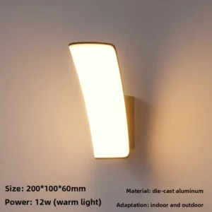 Luminária de Parede Moderna para Exterior IP65 - Alumínio 12W/24W - Branco Quente