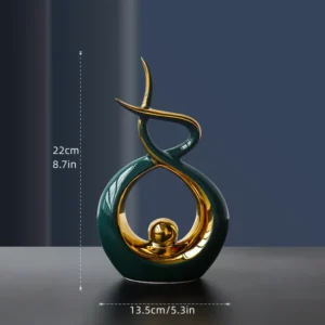 Escultura de Cerâmica Abstrata para Decoração Moderna da Sua Casa - green 8.7 in