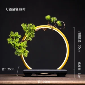 Ornamento de Anel de Luz LED Estilo Chinês para Decoração e Fotografia - Gold