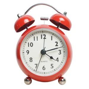Relógio Despertador Retro de Metal com Luz de Fundo - Silencioso e Moderno - Red