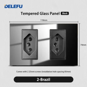 Tomada de Parede Integrada com USB Tipo C - Módulo Triplo Preto - 2Brasil, 20A-350853