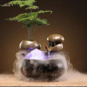 Fonte de Água de Cerâmica para Gatos e Cães - Bebedouro Zen - B com atomizador, Adaptador US