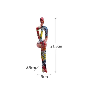 Conjunto de 3 Estatuetas Abstratas em Resina para Decoração