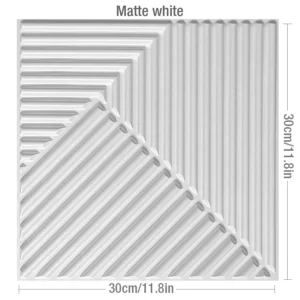 Painel de Parede 3D Dourado para Decoração Interna - 10 Peças - S-168-Branco (10 unidades)