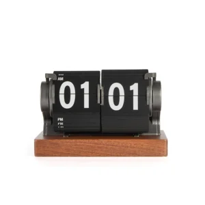 Relógio de Mesa Vintage com Calendário e Alarme Automático - Preto Prata