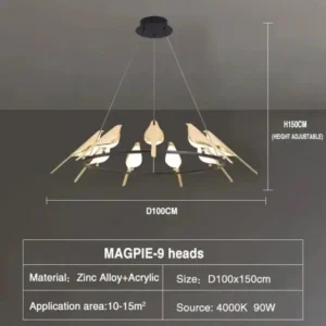 Lustre Moderno de Teto com Luz LED em Estilo Criativo para Sala e Quarto