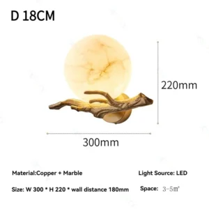 Luminária de Parede à Prova d'Água em Mármore Italiano com LED - Luz Branca 6000K