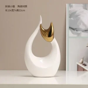 Gato Cerâmico Decorativo Moderno para Casa - Luxo Acessível - Modelo A