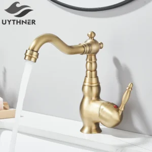 Torneira de Pia de Cozinha Retrô em Latão Bronze Antigo - Antique C1