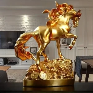 Estátua Decorativa de Cavalo em Resina para Decoração de Ambientes