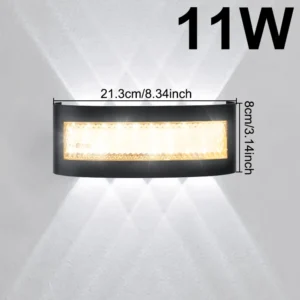 Luz de Parede LED à Prova D'Água para Jardim e Ambientes Internos - 6500K-3000K-11W
