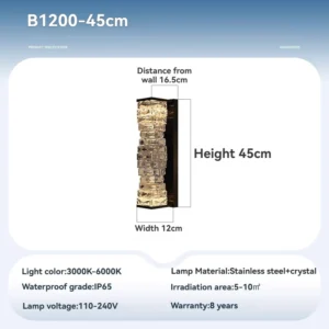 Luz de Parede Externa Nórdica à Prova d'Água com LED - Branco Frio 6000k