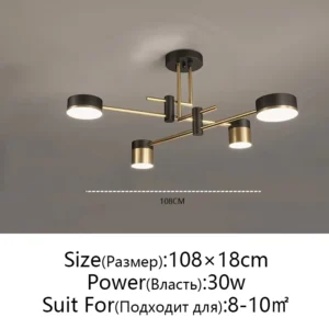 Lustre Nórdico Moderno para Sala de Estar e Jantar - 8 Lâmpadas