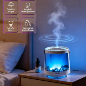 Umidificador Aurora Jellyfish com Controle Remoto e Luz Noturna LED