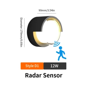 Lâmpada de Parede LED com Sensor de Movimento - 6W/12W