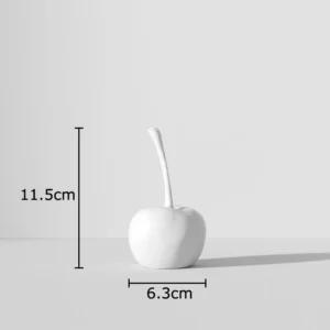 Estátua Decorativa de Abacaxi e Maçã em Resina - Minimalista - Cereja-S branca