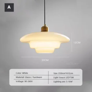 Luminária Pendente Decorativa de Vidro Creme LED E27 para Cozinha e Jantar