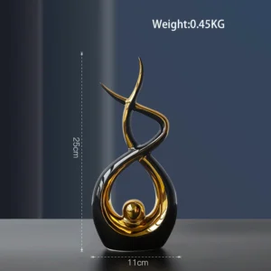 Estatueta de Cerâmica Abstrata Nórdica para Decoração de Casa e Escritório - Modelo 7