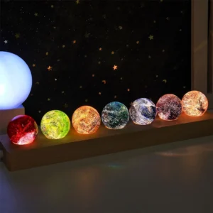 Conjunto de 7 Esferas de Cristal LED para Decoração e Presentes