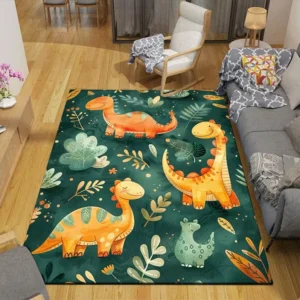 Tapete de Jogo Dinossauros para Sala e Quarto - Diversão e Conforto