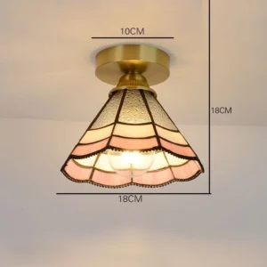 Luminária Pendente Tiffany Colorida Retrô para Sala e Restaurante - J