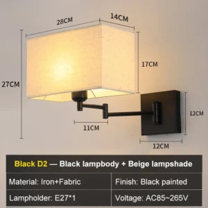 Arandela Moderna com Braço Oscilante para Iluminação Residencial