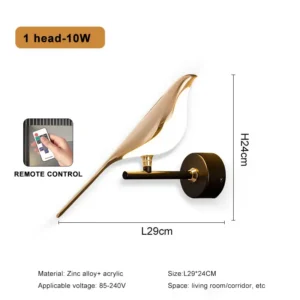 Lâmpada de Parede Dourada em Estilo Nórdico para Sala e Quarto