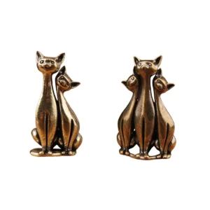 Estátua de Gato em Cobre para Decoração de Casa - Ornamento Moderno