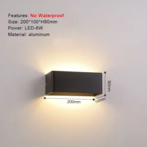 Arandela LED Moderna para Iluminação Externa - Preto