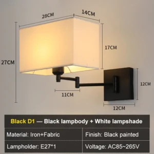 Arandela Moderna com Braço Oscilante para Iluminação Residencial
