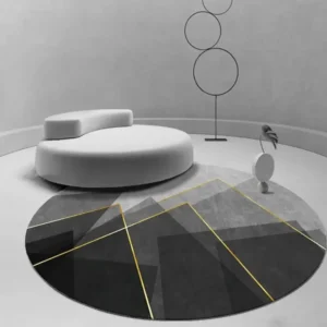 Tapete Antiderrapante Geométrico em Veludo para Escritório e Estudo - 100cm x 100cm, Cor SJR-2