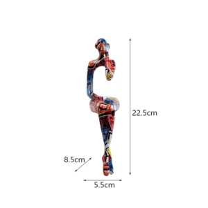 Conjunto de 3 Estatuetas Abstratas em Resina para Decoração