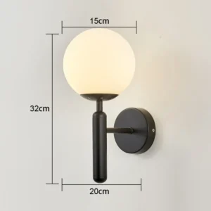 Lâmpada de Parede Moderna para Quarto e Sala - Iluminação Elegante - Preto