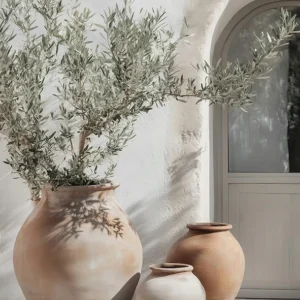 Quadro Decorativo Abstrato de Oliveira e Limão para Sala e Quarto