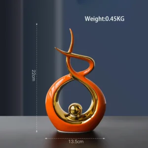 Estatueta de Cerâmica Abstrata Nórdica para Decoração de Casa e Escritório - Modelo 3