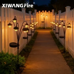 Lanterna Solar Vintage para Jardim e Pátio com 6 LEDs à Prova d'Água