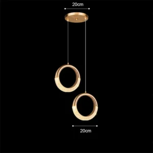 Lustre Pendente Moderno em Ouro com LED para Sala e Quarto