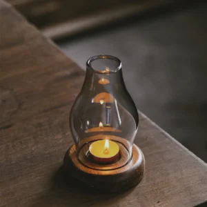 Castiçal de Vidro Retro à Prova de Vento para Decoração de Casa