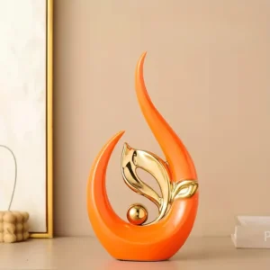 Estátua Cerâmica Luxuosa Nórdica para Decoração de Sala e Escritório - Modelo A Laranja