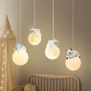 Lustre Criativo de Animais LED para Quarto - Decoração Divertida
